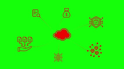 Cloud Technology With Data Processing Secure Connection and Network Security System - Powered by Adobe