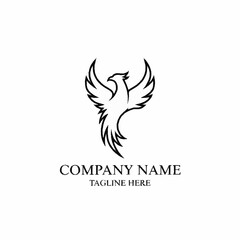 Elegant Phoenix Bird Logo Design for Company Branding.