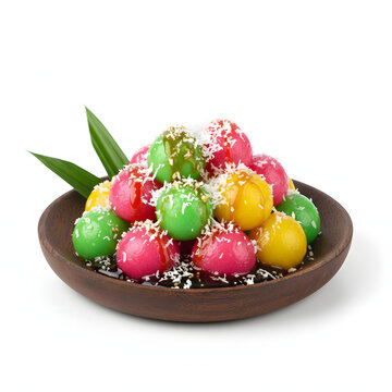 portrait of cenil jajanan pasar on white background.