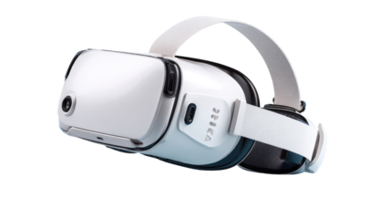 VR Headset: A sleek, modern virtual reality headset, poised on the cutting edge of technological innovation. A symbol of immersive experiences and the future of digital entertainment.