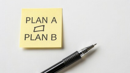 Sticky Note with Plan A and Plan B Concept for Business Strategy and Decision Making
