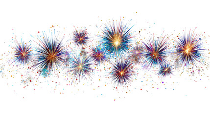 Fireworks Display: An artistic explosion of vibrant fireworks illuminates the night sky, showcasing an array of colors and dazzling light patterns, celebrating a special occasion with joy and awe.