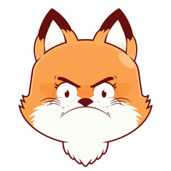 fox angry face cartoon cute