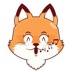 fox whistling face cartoon cute