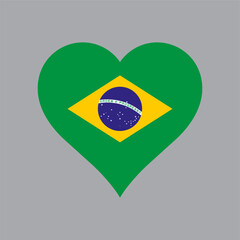 Obraz premium BRAZIL logo Heart Shaped World flag Nation vector design