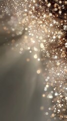 Beautiful shimmering winter branches illuminated by warm soft festive lights creating an elegant cozy holiday background perfect for Christmas cards, social media graphics and seasonal branding