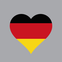 Naklejka premium Germany logo Heart Shaped World flag Nation vector design