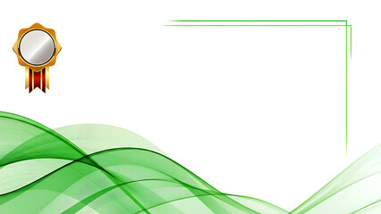 A fresh certificate template with smooth green wave elements and a simple border. Ideal for training, academic awards, recognition certificates, and eco-themed designs.
