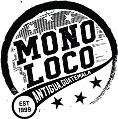 Mono Loco Antigua Guatemala Vintage Distressed Stamp T-Shirt