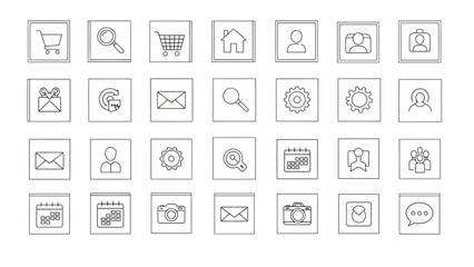 a set of simple and minimalist icon bundles suitable for the needs of a website with white backgrounds