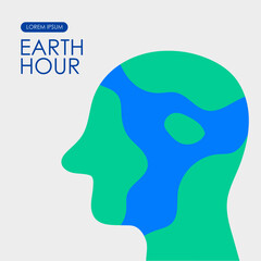 vector minimalist Illustraion of Earth hour_03