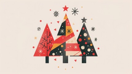 Geometric minimalist Christmas poster
