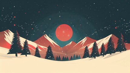 Geometric minimalist Christmas poster