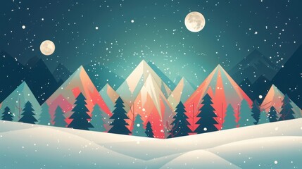 Geometric minimalist Christmas poster