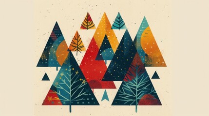 Geometric minimalist Christmas poster