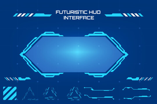 Vector Game Interface Elements. Collection of Sci-Fi Text Boxes, Icons, and HUD Display Screens. Vector Illustration