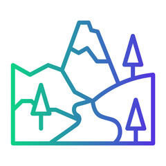 winter Line Gradient Icon