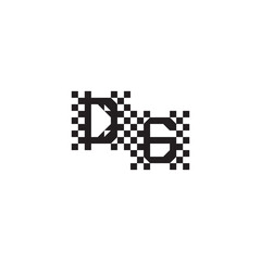 Alphabet Logo Monogram Design Modern Abstract Bold DG Initial Pixel Vector Alphabet