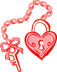 Hand drawn Valentine Love Element