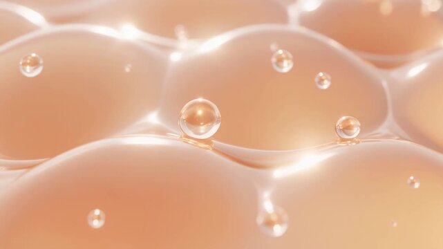 Captivating microscopic representation of skin cells receiving intense hydration, symbolizing advanced cosmetic treatments and the revitalizing power of active ingredients for a healthy, youthful glow