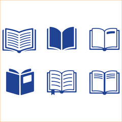 Collection of open book icons representing knowledge and learning resources 80 chars VECTOR