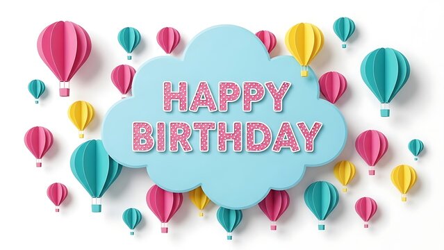 Celebrate their special day with this fun, colorful Happy Birthday design featuring cheerful balloons and playful typography, perfect for cards and invites
