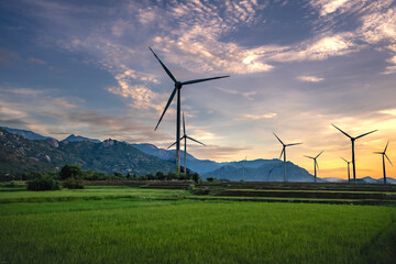 Ninh Thuan Province, Viet Nam - August 22, 2025: Renewable Energy - Wind and Solar Power in Ninh...