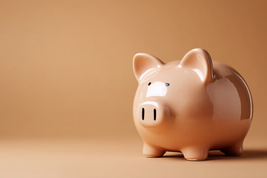 Elegant pink piggy bank symbolizing savings and financial security, perfect for illustrating wealth management, investment growth, and retirement planning concepts