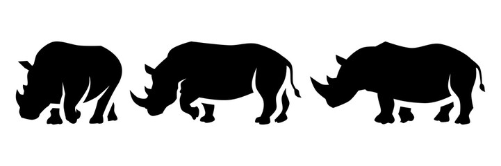Rhinoceros Silhouette Vector Collection