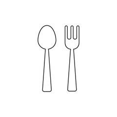 Takeout Delivery Service Cutlery Line Icon