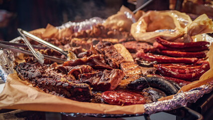 grilled meat on a grill