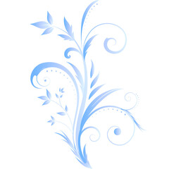 Obraz premium A beautiful sky-blue gradient floral pattern with delicate flowers, set against a deep white background