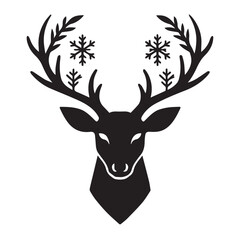 Nordic winter deer silhouette perfect for seasonal rustic branding visuals.