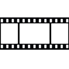 Fototapeta premium Film strip illustration with three empty frames for photo or video content