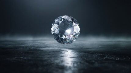 Floating flawless diamond sphere with luminescent facets for luxury jewelry branding high-end tech visuals and futuristic design concepts

