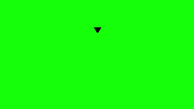 Black Arrow animation with green screen background. Points in Four Directions, Left, Right, Up, Down