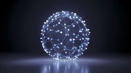 3D rendered meditation sphere of glowing neural network – Perfect for harmony, technology, or contemplative content.