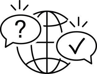 Global Question and Answer Communication Vector Icon