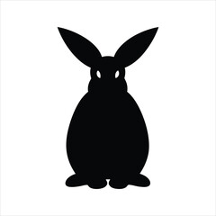 Rabbit Icon – Bunny Silhouette Vector Illustration
