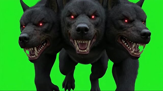 Cerberus Myth animal animation greenscreen background