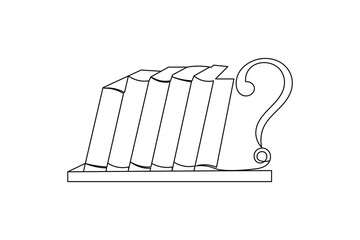 Question mark continuous one line drawing minimalist outline vector illustration
