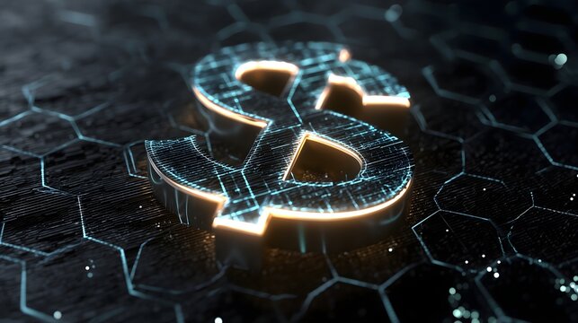 Digital dollar currency symbol on - Powered by Adobe