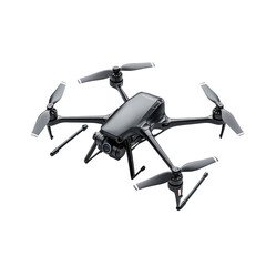 Drone with Detachable Propellers in Modern Minimalist Design with Soft Natural Lighting on Isolated White Background for Technology Advertising "isolated on transparent background