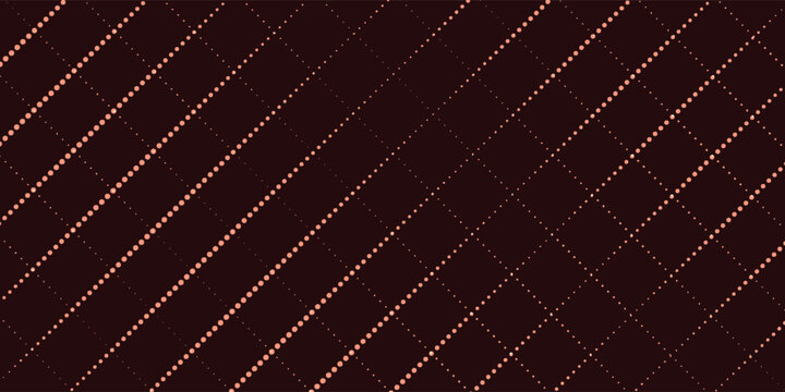 Dotted Diagonal Lines Pattern on Dark Brown Background.
