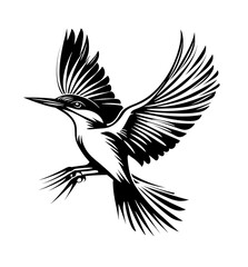 Obraz premium Dark silhouette of a majestic eagle in flight with wings spread wide isolated on transparent background