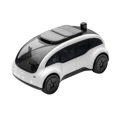 Autonomous electric car with solar panel on roof for future transportation and smart city concept, on transparent background