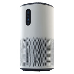 Air purifier with digital display for home and office use, modern design on transparent background