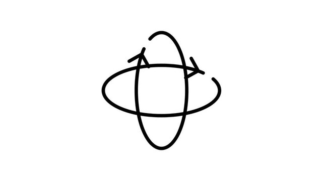 Gyroscope precession animation on white background