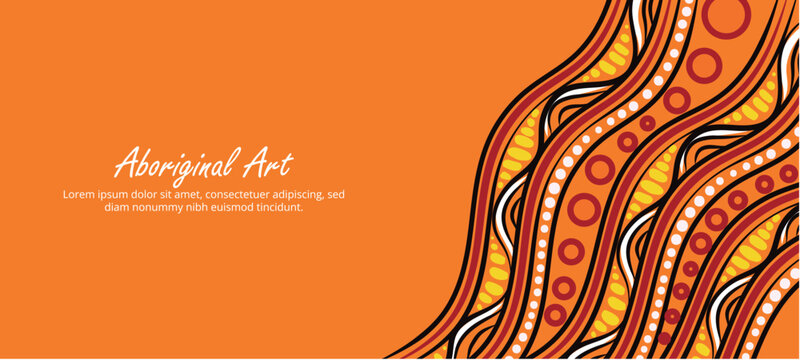 Vibrant Flowing Patterns Aboriginal Art Poster Design