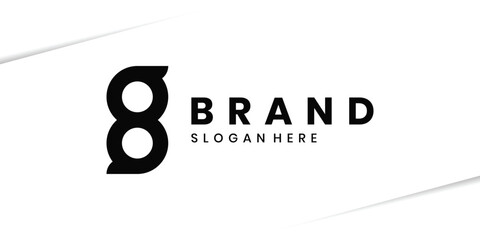 Minimal letter b monogram logo design